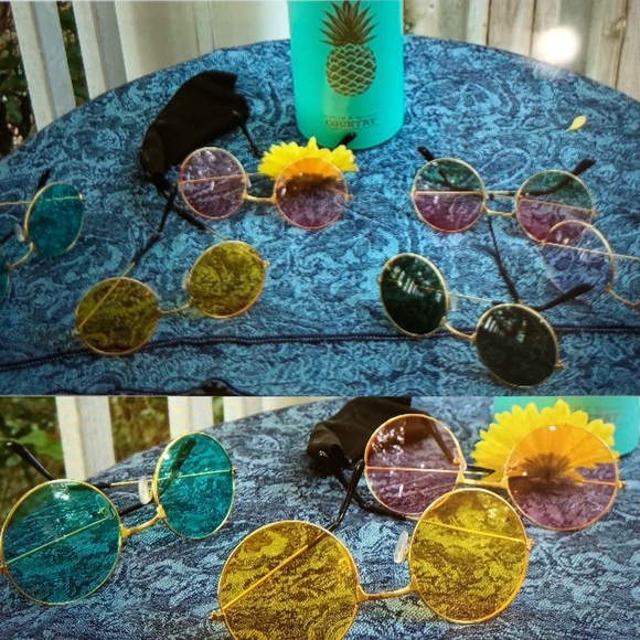 Retro - unisex - rounded 60’s sunglasses. - Picture 3 of 3